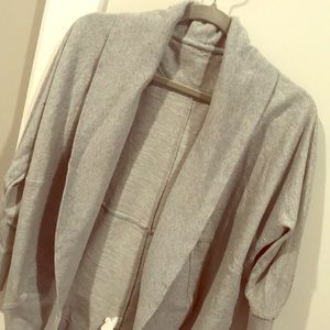 Light Gray Sweatshirt Open Tunic